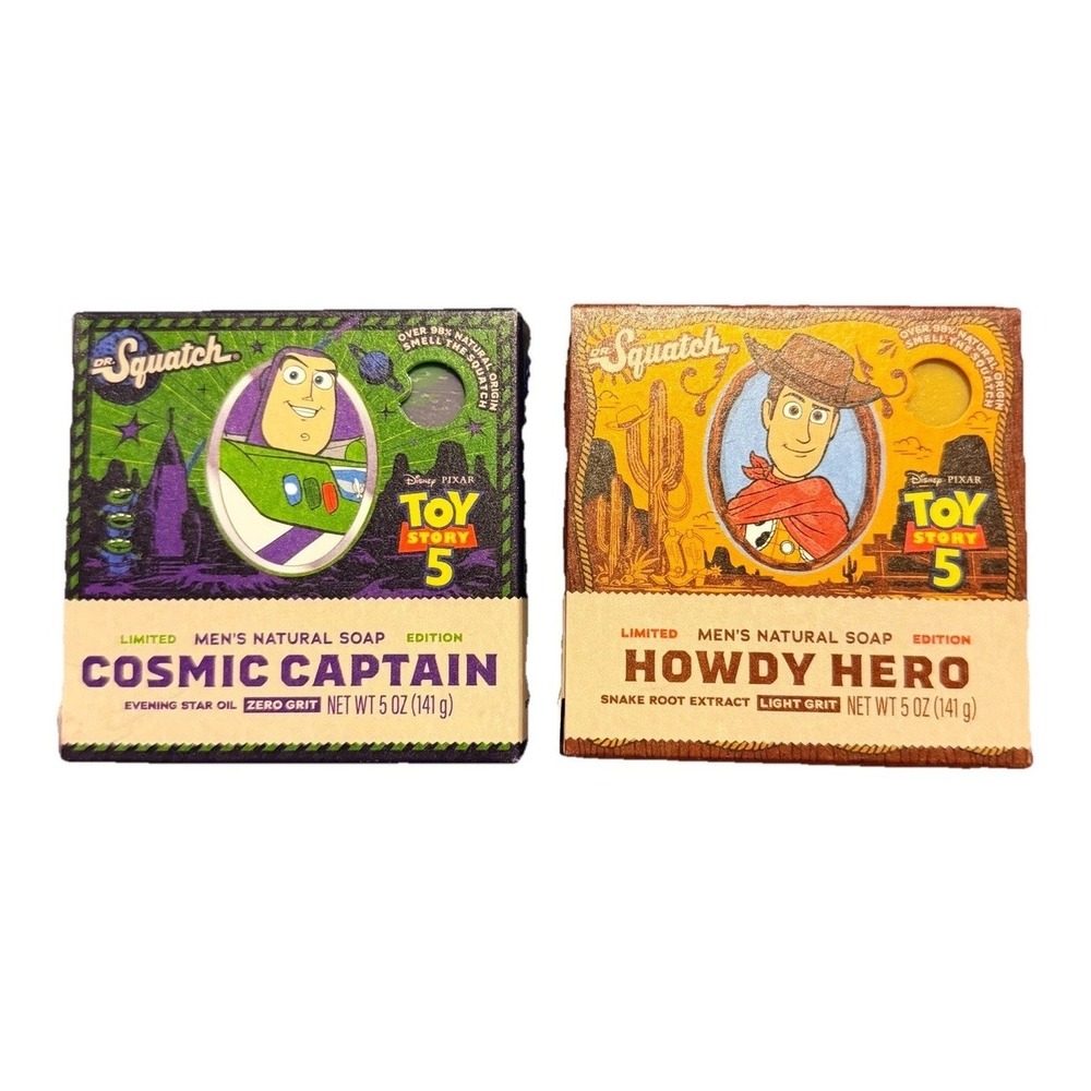 Dr. Squatch Toy Story 5 Limited Edition Soap Set - Cosmic Captain & Howdy Hero